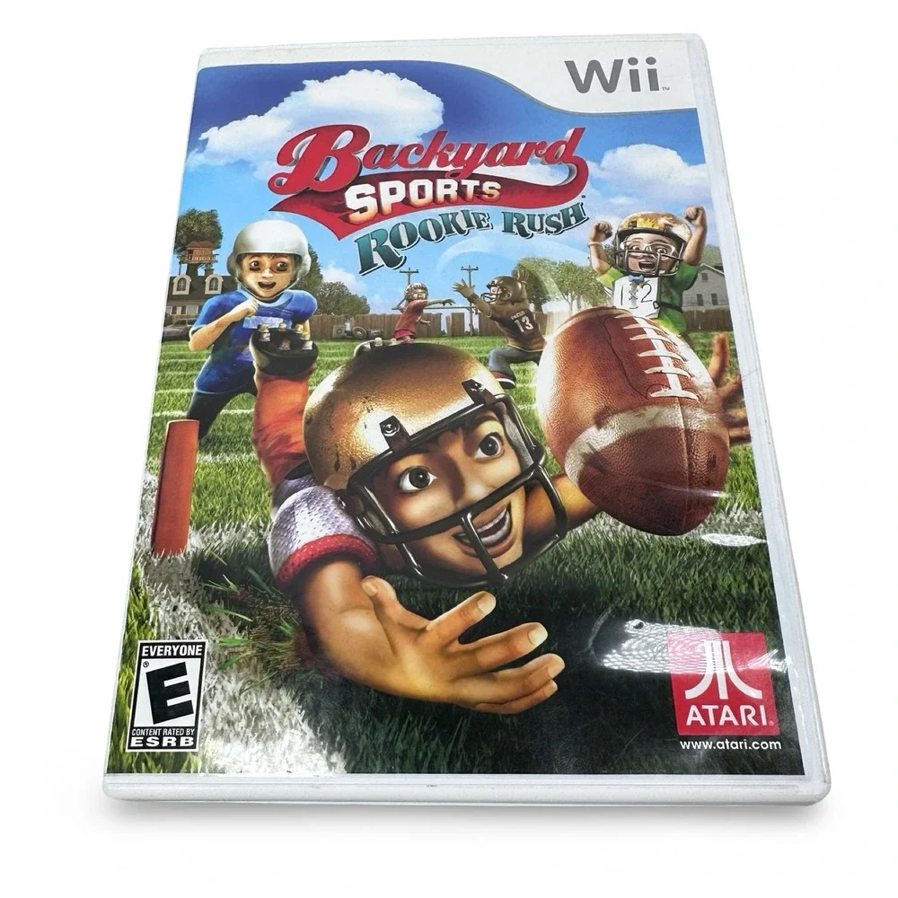 Backyard Sports Rookie Rush Nintendo Wii 2010 Atari Football Game CIB Complete